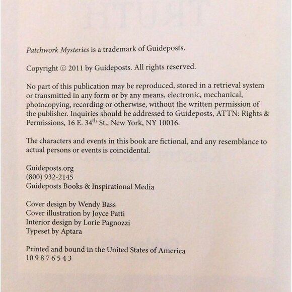 Threads Of Truth by Kristin Eckhardt 2011 Patchwork Mysteries #7 HB Guideposts - Picture 3 of 3